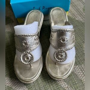 Jack Rogers Marbella Mid Espadrille Wedge - Cork / Platinum